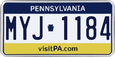 PA license plate MYJ1184