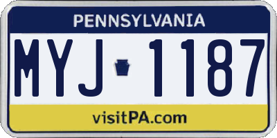 PA license plate MYJ1187