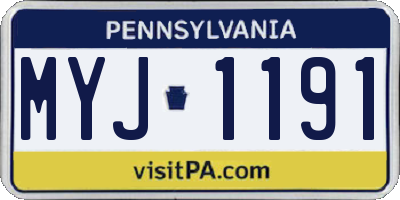 PA license plate MYJ1191