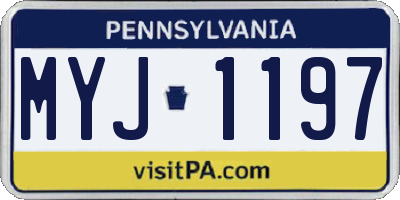 PA license plate MYJ1197
