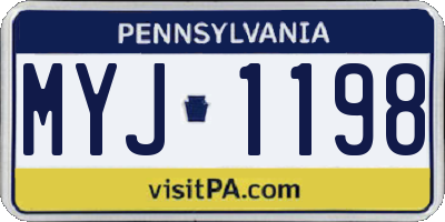 PA license plate MYJ1198