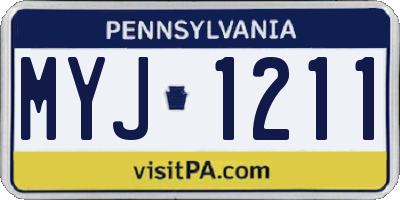 PA license plate MYJ1211
