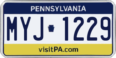 PA license plate MYJ1229