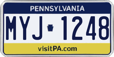 PA license plate MYJ1248