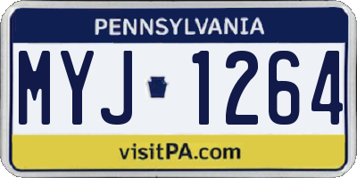 PA license plate MYJ1264