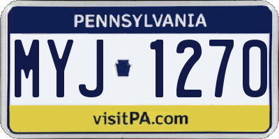 PA license plate MYJ1270