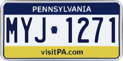 PA license plate MYJ1271
