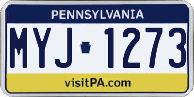 PA license plate MYJ1273