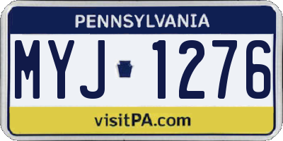 PA license plate MYJ1276