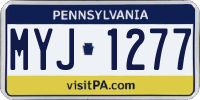 PA license plate MYJ1277
