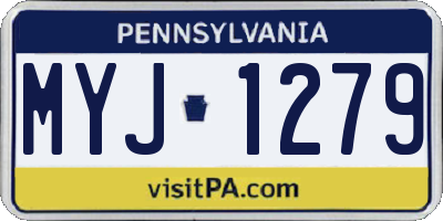PA license plate MYJ1279