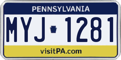 PA license plate MYJ1281