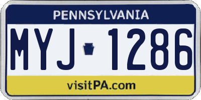 PA license plate MYJ1286