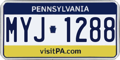 PA license plate MYJ1288