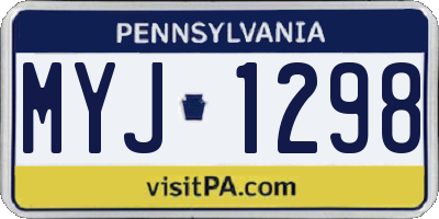 PA license plate MYJ1298