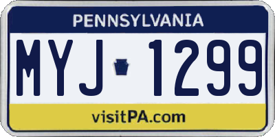 PA license plate MYJ1299