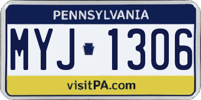 PA license plate MYJ1306