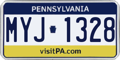 PA license plate MYJ1328