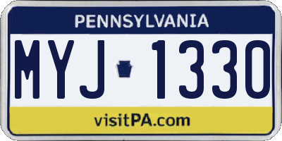 PA license plate MYJ1330