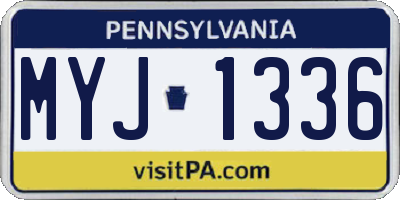 PA license plate MYJ1336