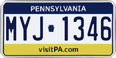 PA license plate MYJ1346