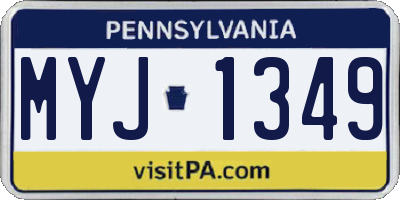 PA license plate MYJ1349