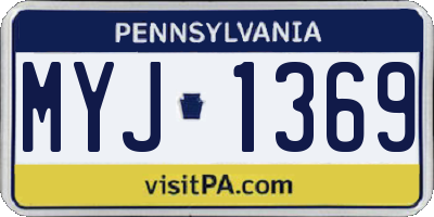 PA license plate MYJ1369