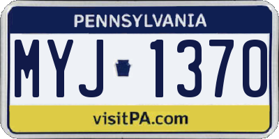 PA license plate MYJ1370