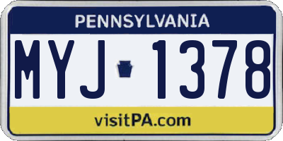 PA license plate MYJ1378