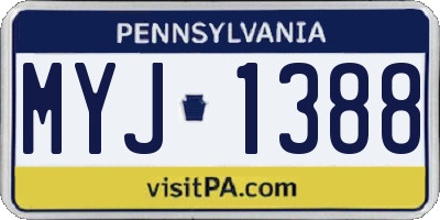 PA license plate MYJ1388