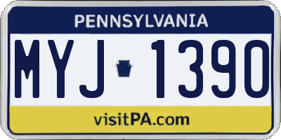 PA license plate MYJ1390