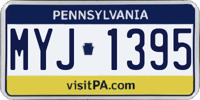 PA license plate MYJ1395