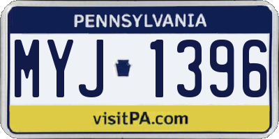 PA license plate MYJ1396