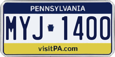 PA license plate MYJ1400