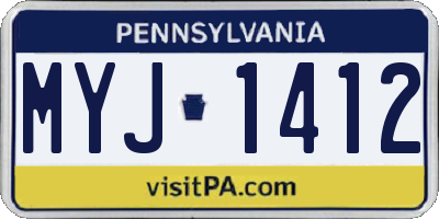 PA license plate MYJ1412