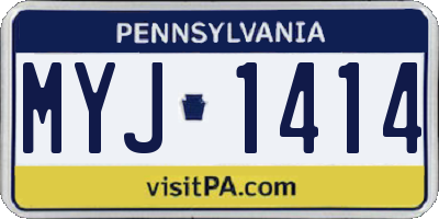 PA license plate MYJ1414