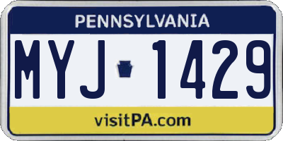 PA license plate MYJ1429
