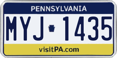 PA license plate MYJ1435