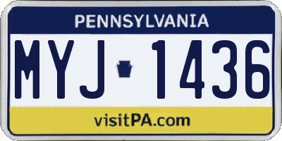 PA license plate MYJ1436