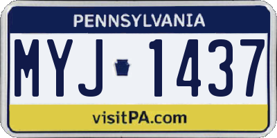 PA license plate MYJ1437