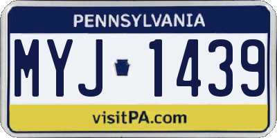 PA license plate MYJ1439