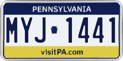 PA license plate MYJ1441