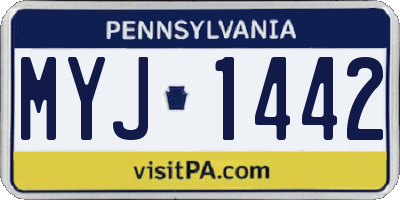 PA license plate MYJ1442