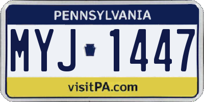 PA license plate MYJ1447