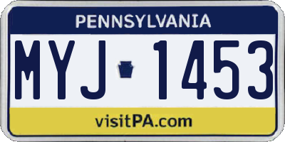 PA license plate MYJ1453