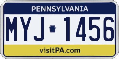 PA license plate MYJ1456