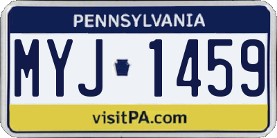 PA license plate MYJ1459