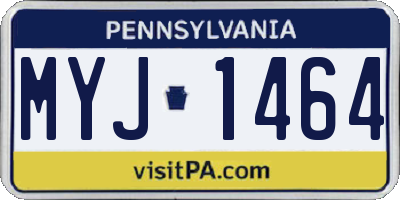 PA license plate MYJ1464