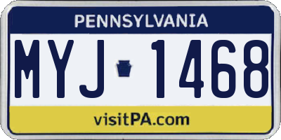 PA license plate MYJ1468