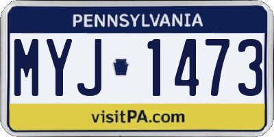 PA license plate MYJ1473